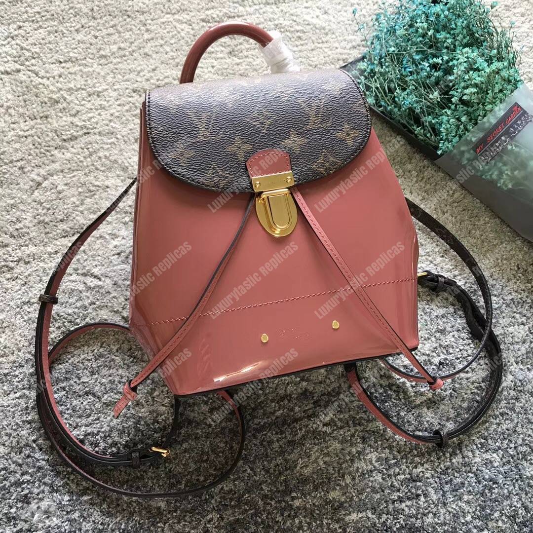 LV Hot Springs Backpack Patent Leather Vieux Rose