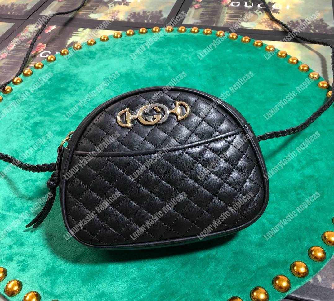 G*u*i laminated leather mini bag black