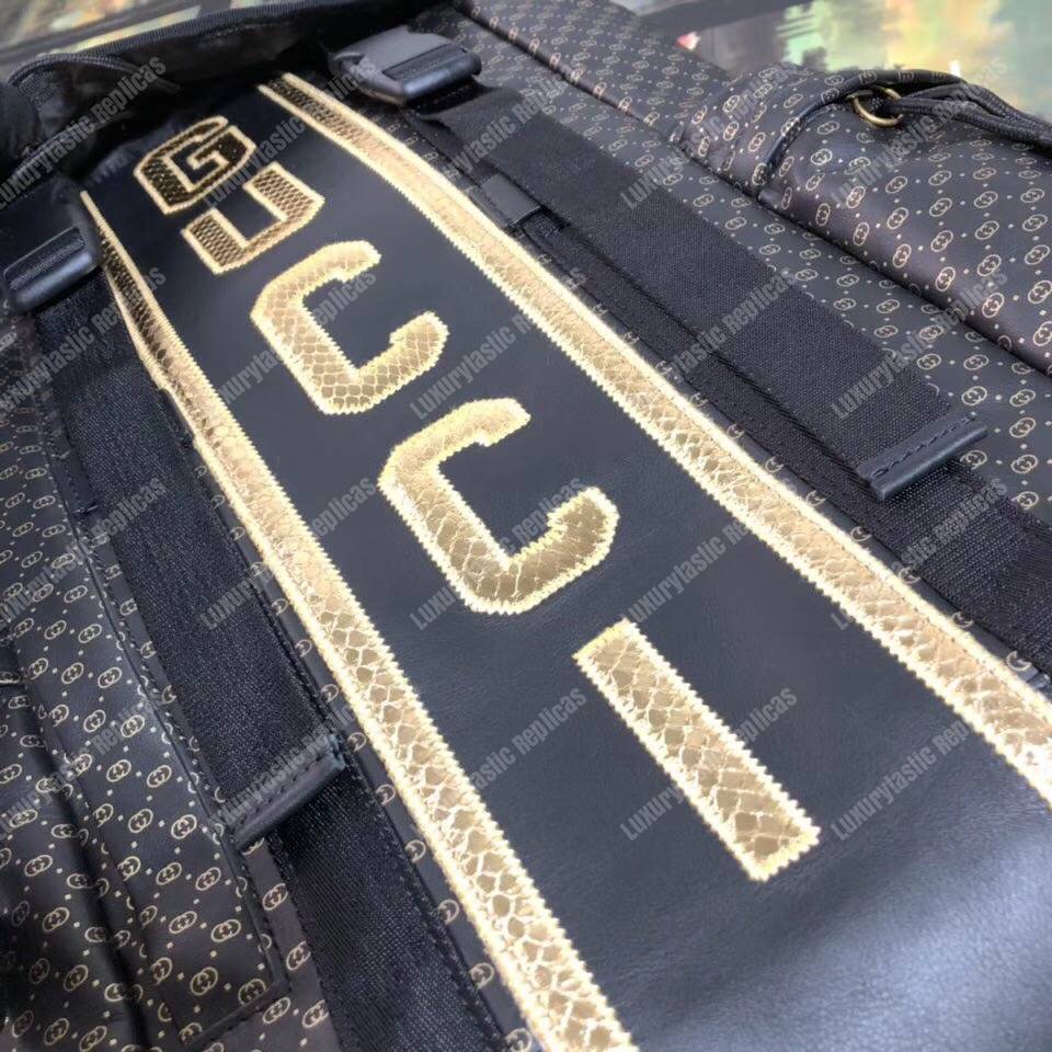 G*u*i dapper dan backpack with gold gg pattern