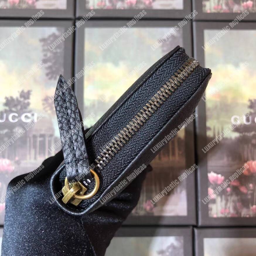 G*u*i garden leather zip around wallet black with bat