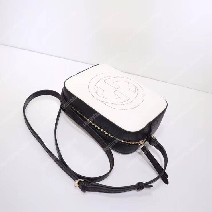 G*u*i soho small leather disco bag white/black