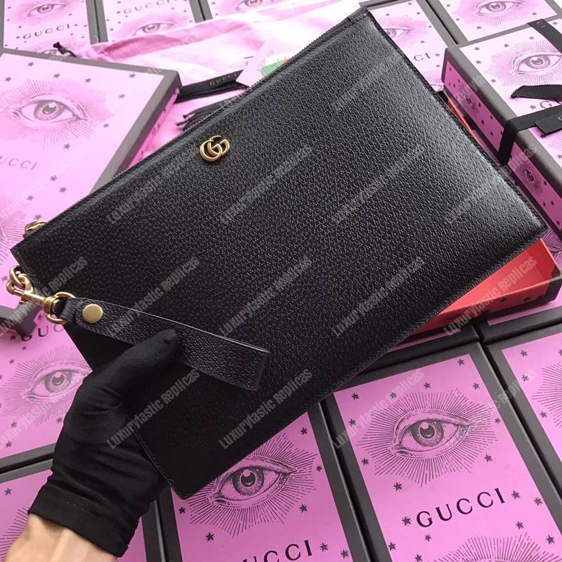 G*u*i gg marmont leather pouch black
