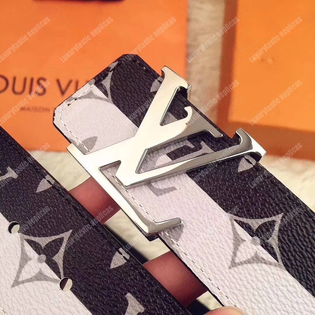 LV Belt Initiales Monogram Eclipse Split Outdoor 40mm Black/White