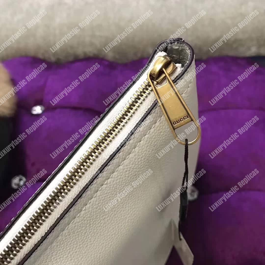 G*u*i print leather medium portfolio white