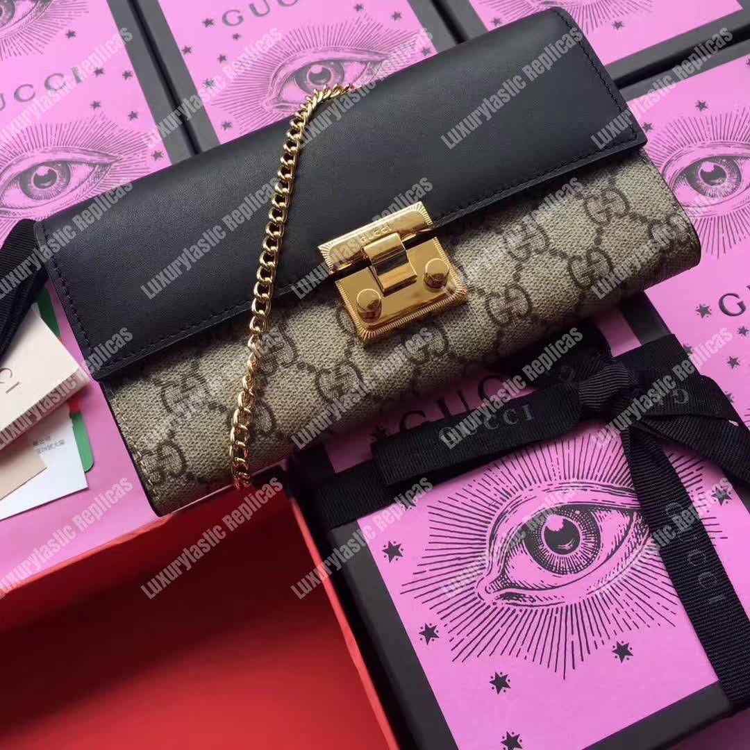 G*u*i gg padlock continental wallet beige/ebony