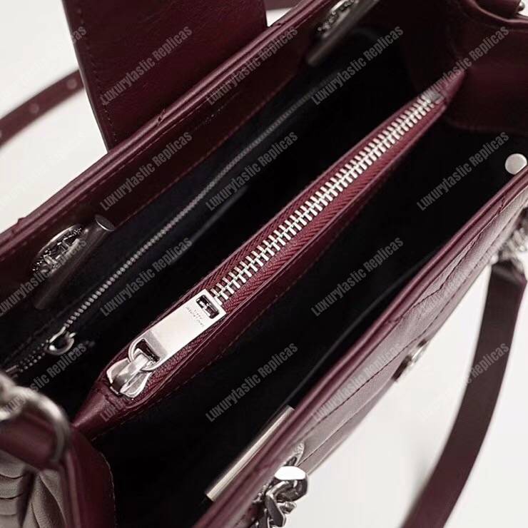 Saint Laurent Small Loulou Shopping Bag Dark Red