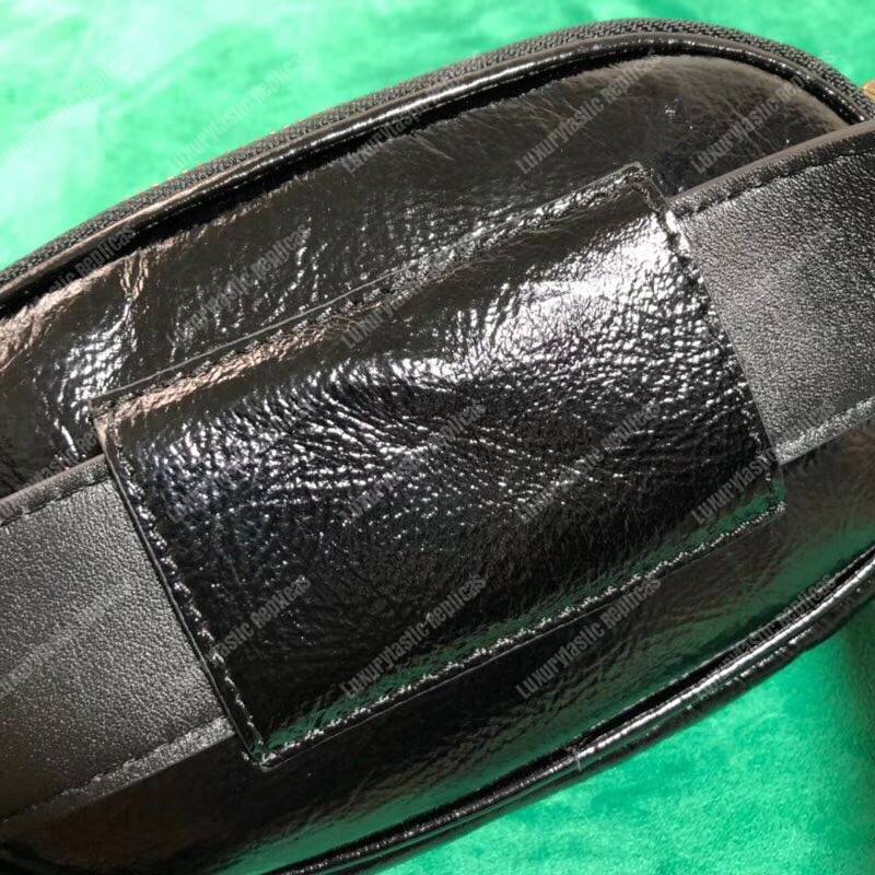 G*u*i oval belt bag rubber logo black