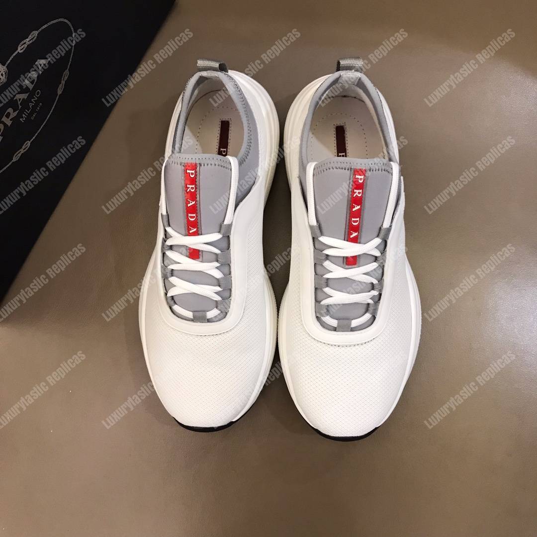 Pra*a mesh and neoprene sneakers grey