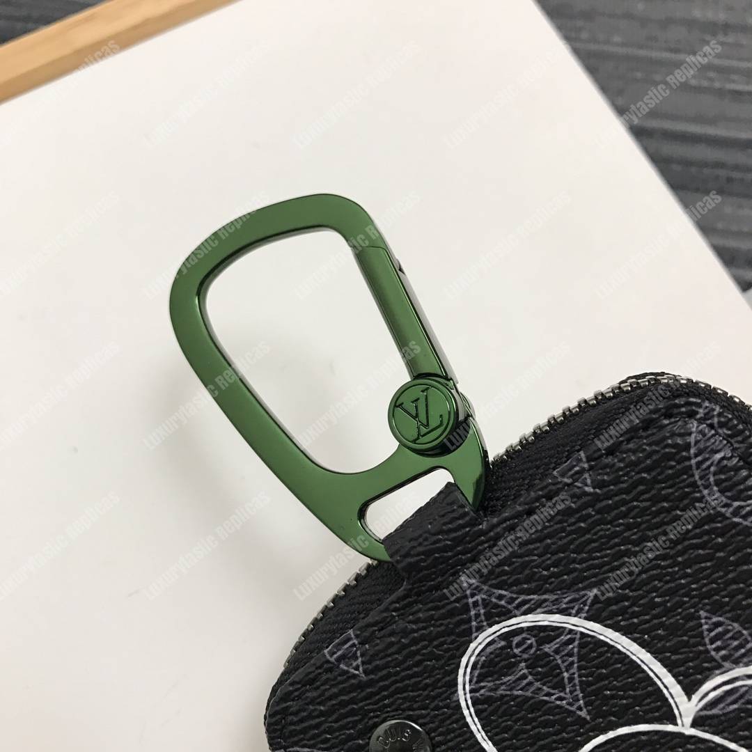 LV Zip Key Ring Monogram Vivienne Eclipse Black