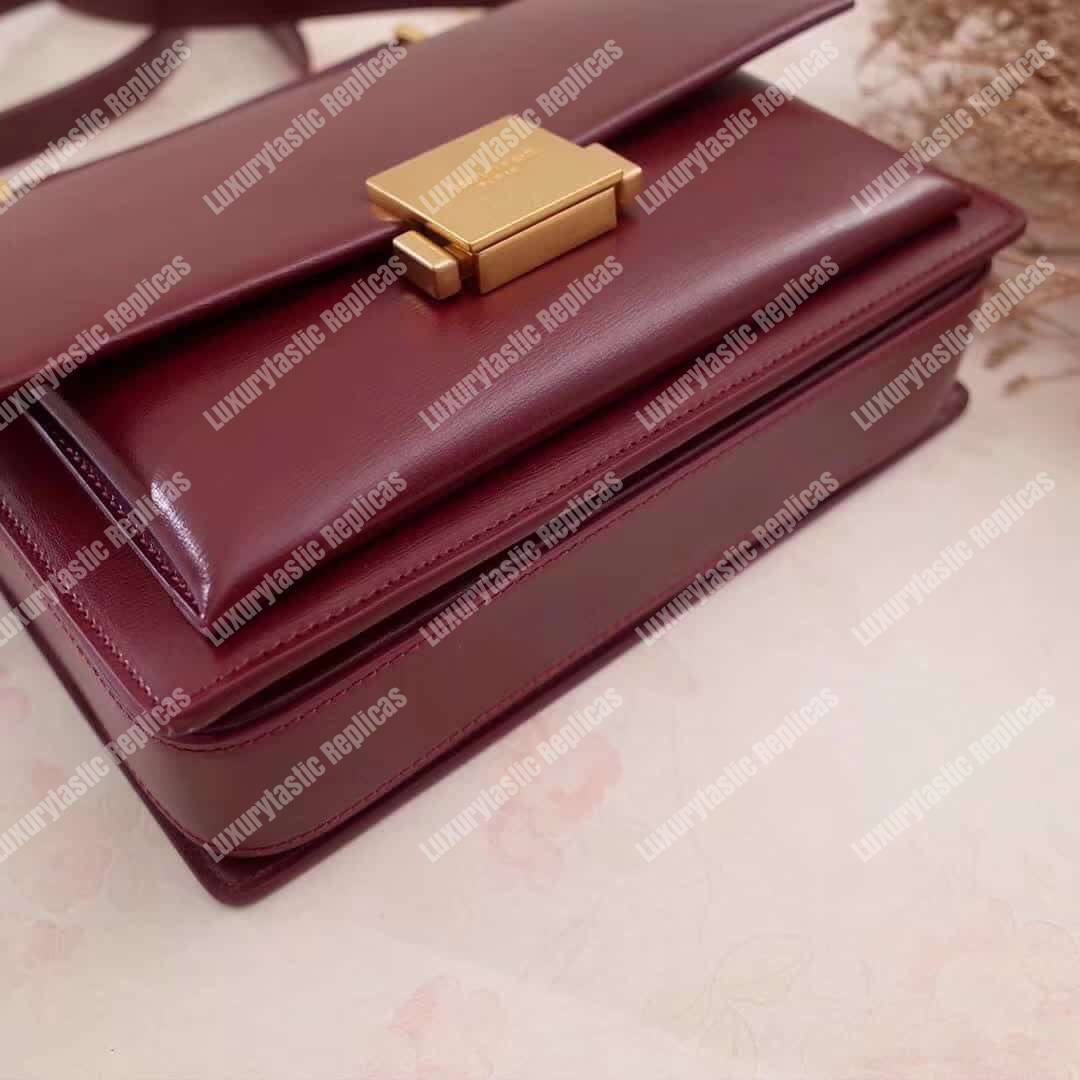 Saint Laurent Medium Bellechasse Dark Red Leather