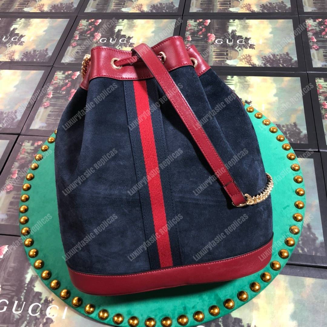 G*u*i rajah medium bucket bag blue