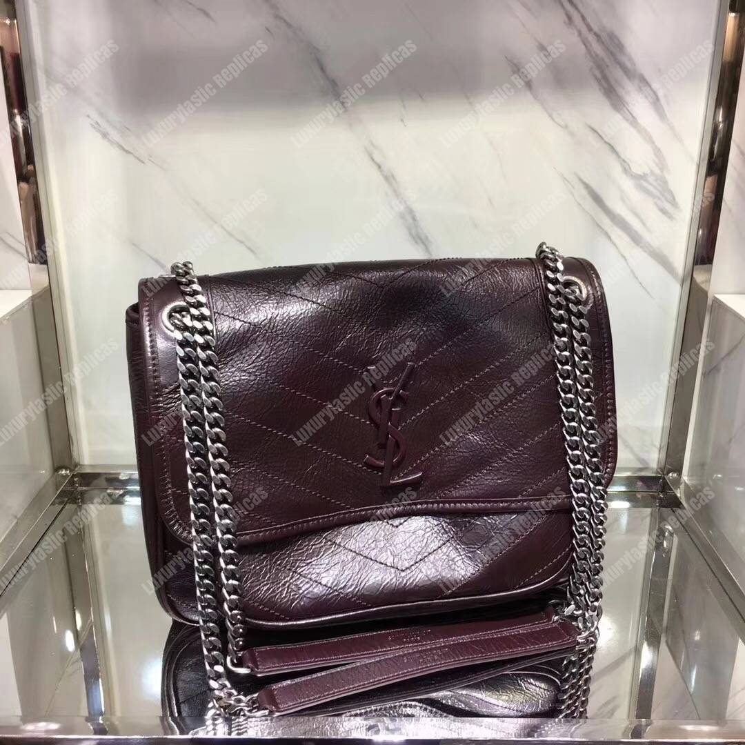 Saint Laurent Niki Medium Dark Legion Red Vintage