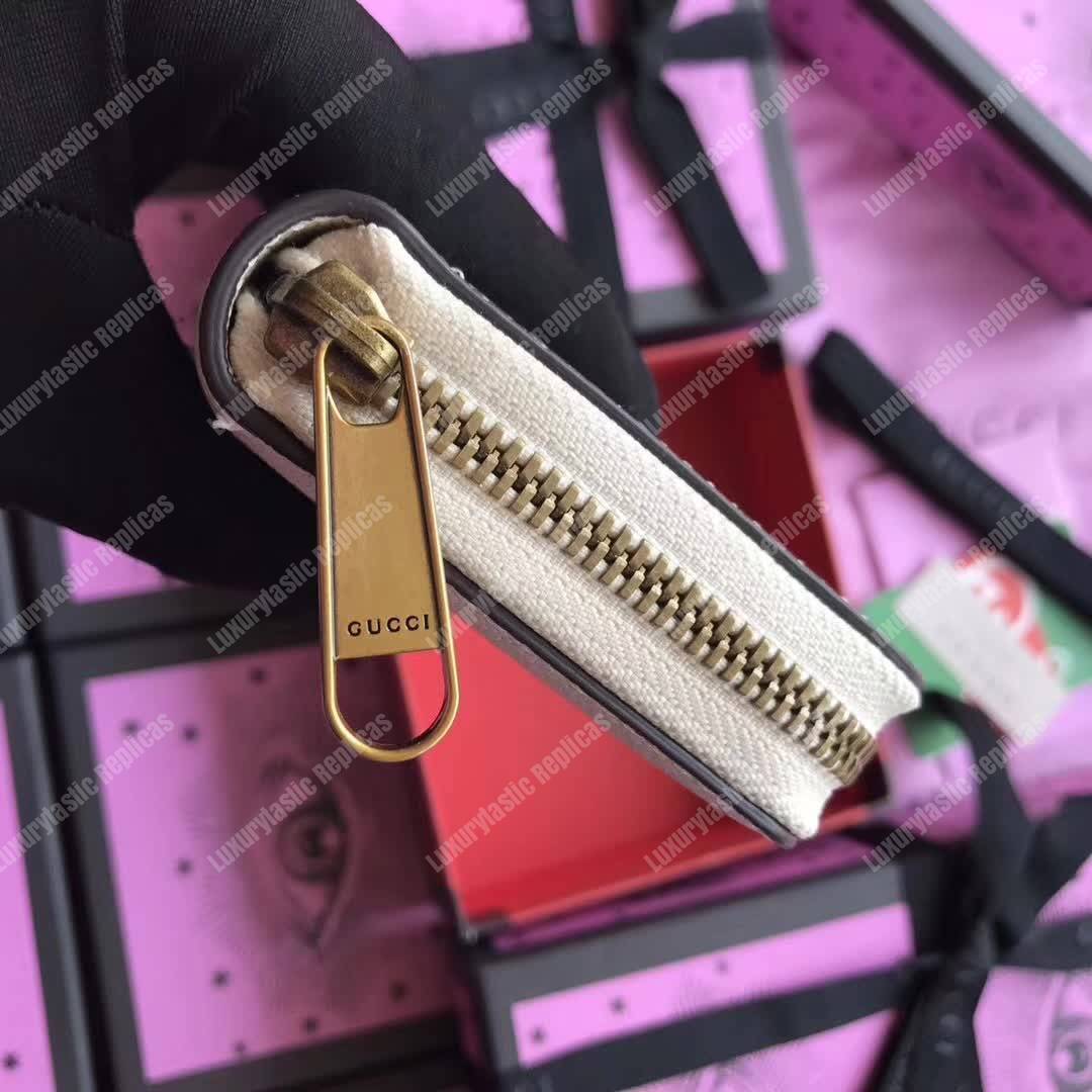 G*u*i print leather card case white