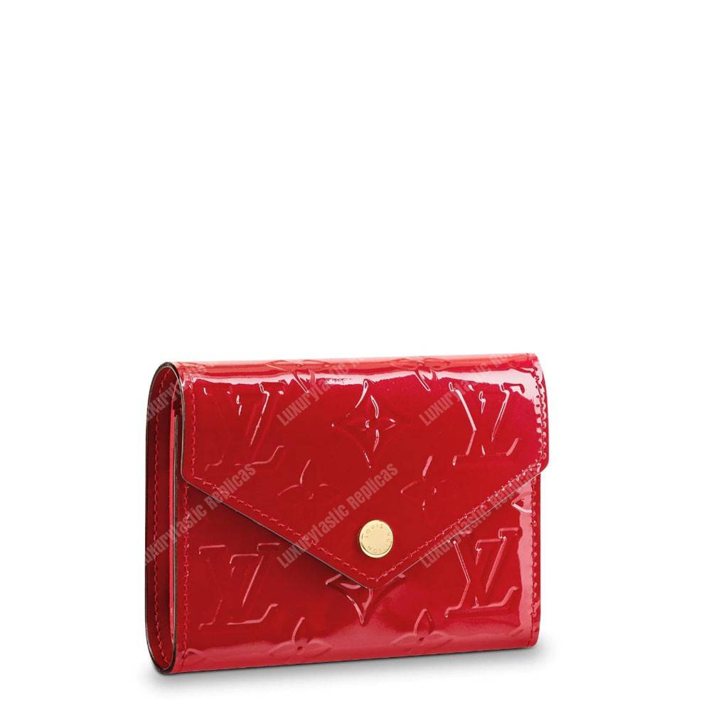 LV Victorie Wallet Monogram Vernis Leather Cerise