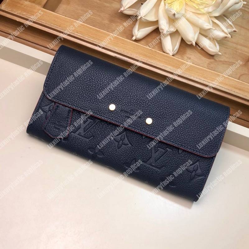 LV Pont-Neuf Wallet Monogram Empreinte leather Marine Rouge