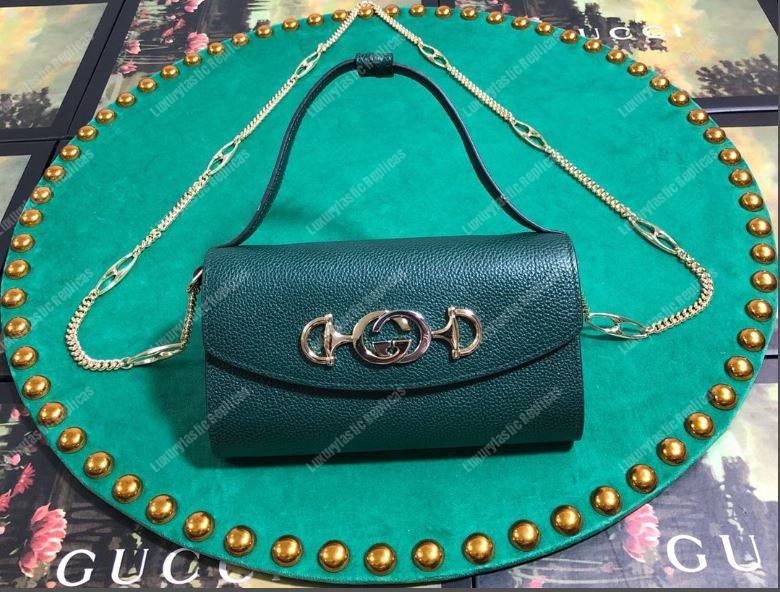 G*u*i zumi dark green smooth leather mini bag
