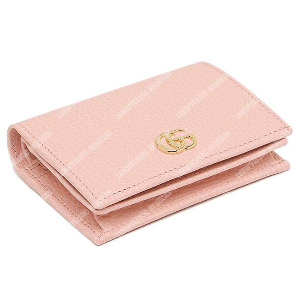 G*u*i gg leather card case light pink