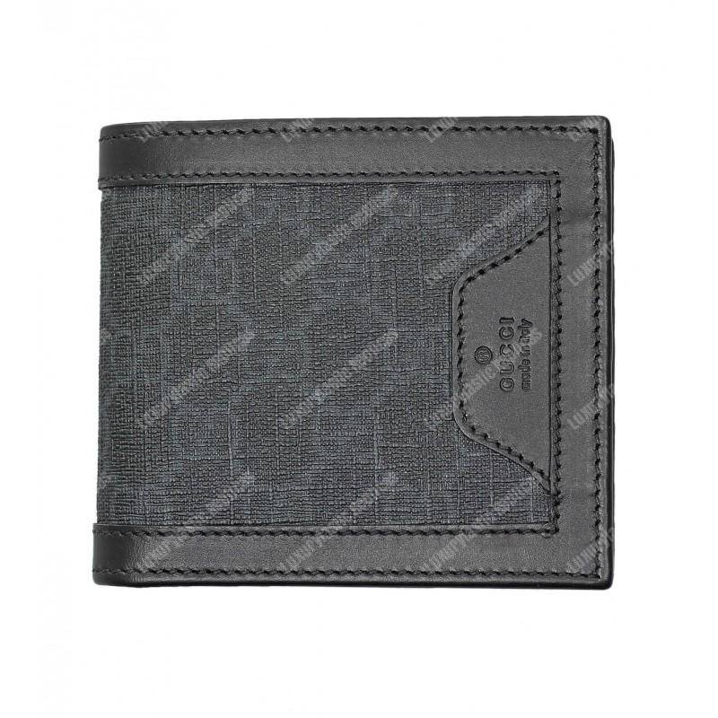 G*u*i black and grey gg sup*e canvas wallet