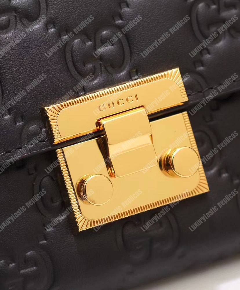 G*u*i gg padlock wallet black