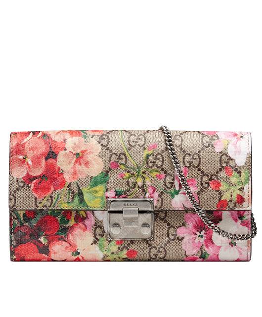 G*u*i gg blooms sup*e padlock continental wallet antique rose