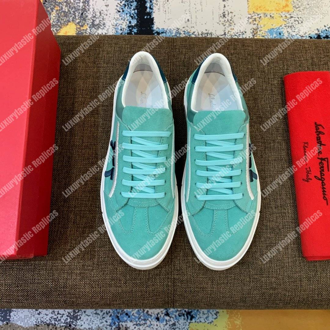 Salvatore Ferragamo Gancini Sneaker Spring Water/Teal
