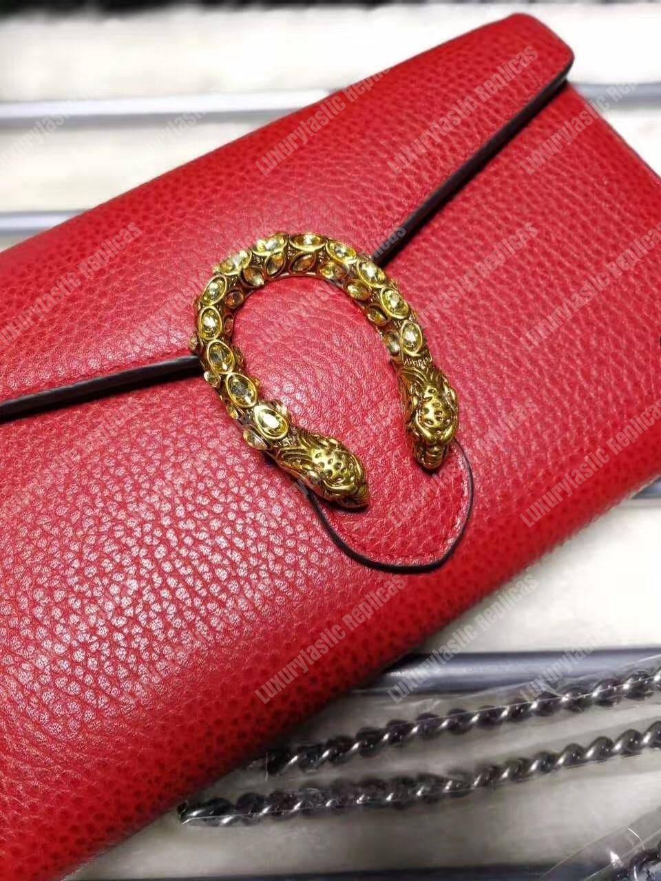 G*u*i dionysus gg sup*e mini leather chain bag hibiscus red