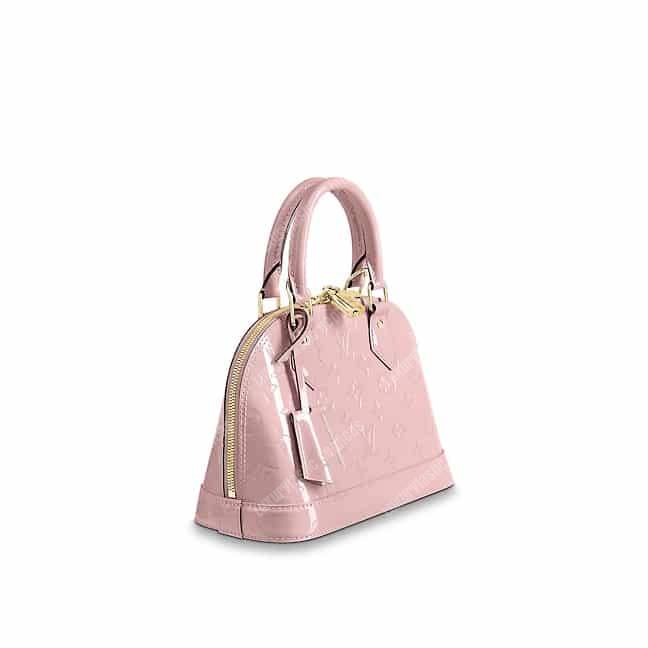 LV Alma BB Monogram Vernis Leather Rose Ballerine