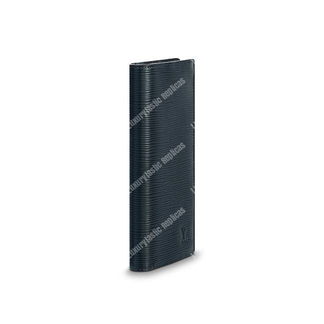 LV Brazza Wallet Epi Leather Navy Blue
