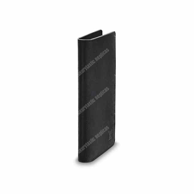 LV Brazza Wallet Taiga Leather Noir Gris