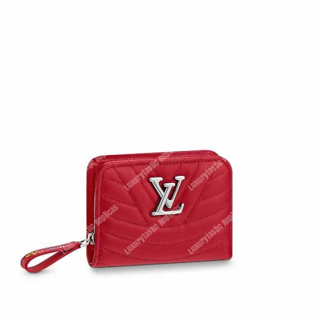 LV New Wave Zipped Compact Wallet Red