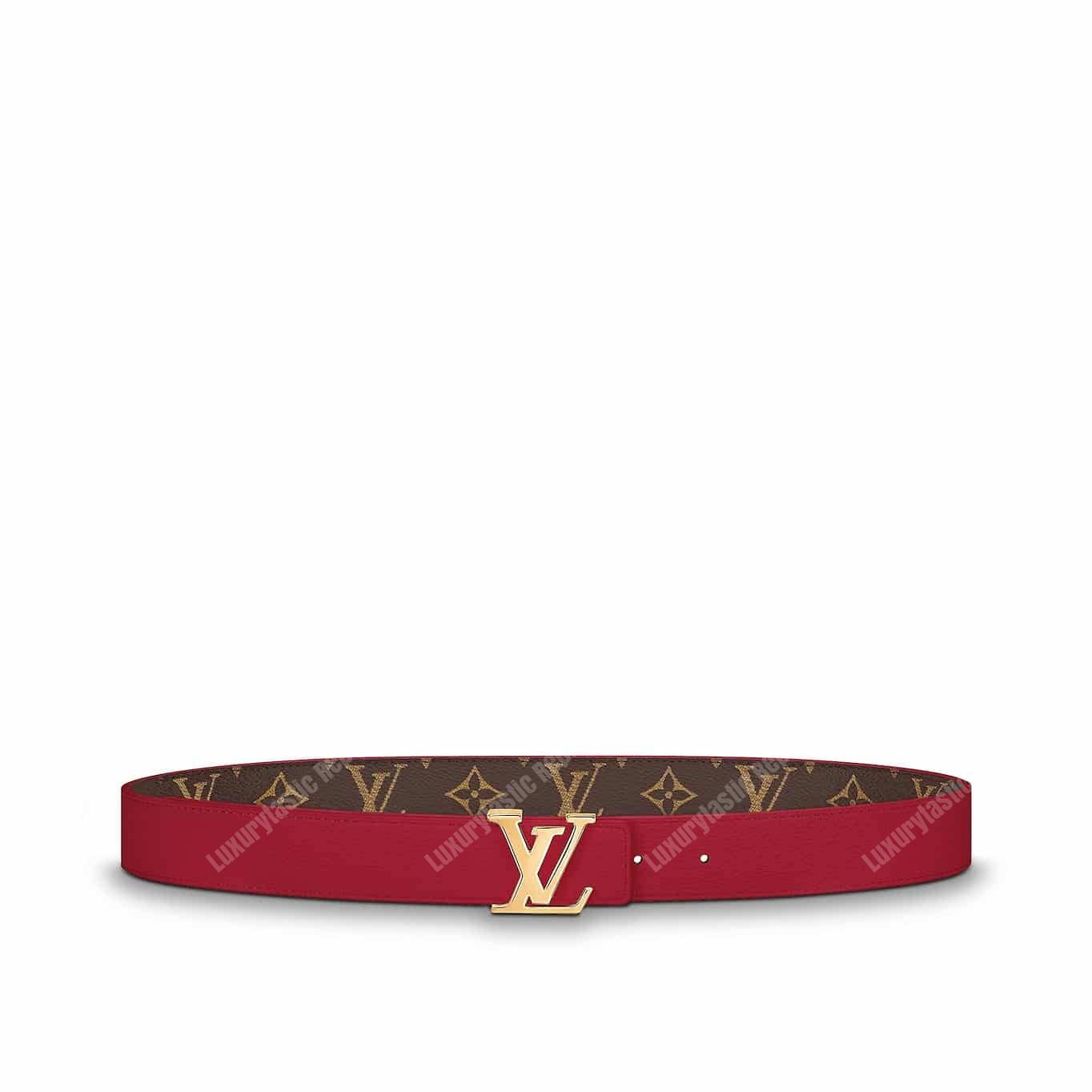 LV Initiales 30MM Reversible Belt Monogram Canvas Red