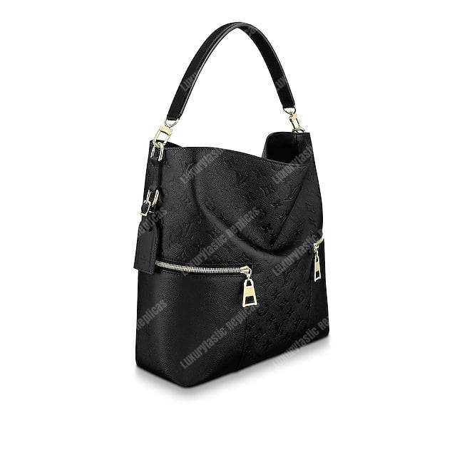 LV Melie Designer Monogram Leather Noir