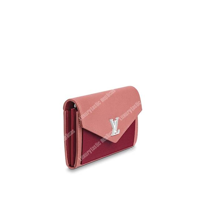 LV MyLockMe Wallet Rose Boudoir Lie de Vin
