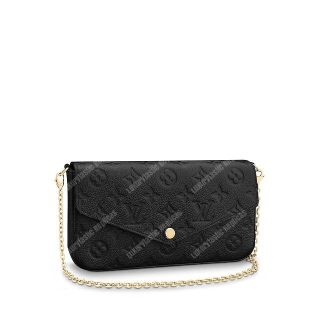LV Pochette Felicie Bag Monogram Leather Noir
