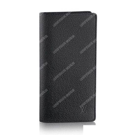 LV Brazza Wallet Taiga Leather Noir