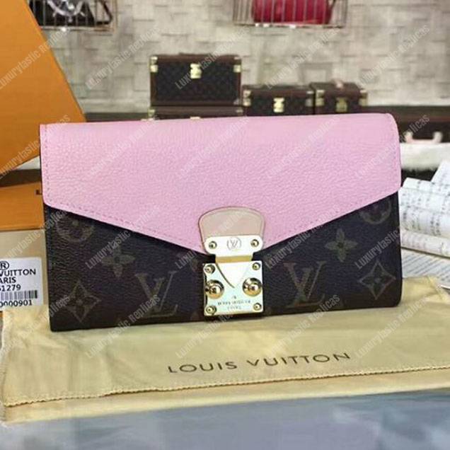 LV Pallas Wallet Monogram Canvas Rose Ballerine Pink