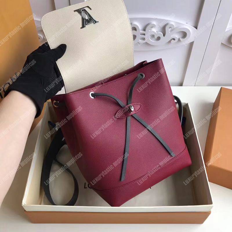 LV Lockme Backpack Lie De Vin Etain Creme