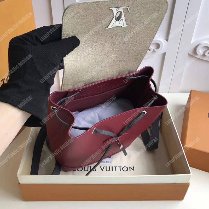 LV Lockme Backpack Lie De Vin Etain Creme
