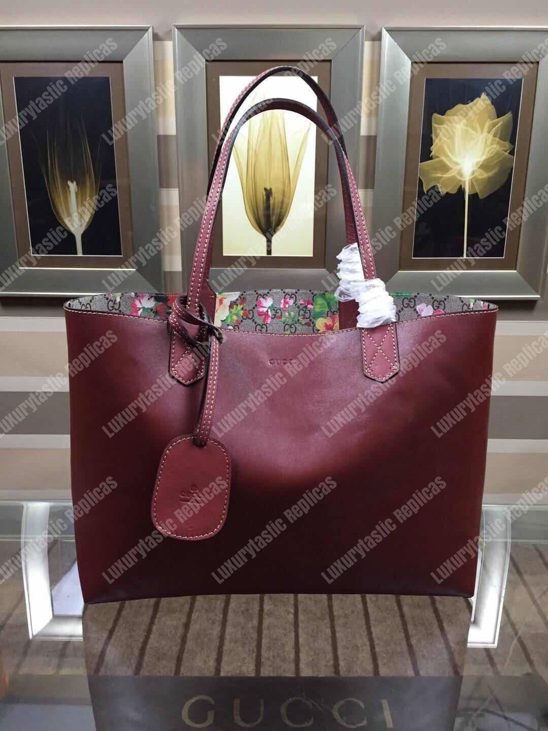 G*u*i gg blooms reversible tote