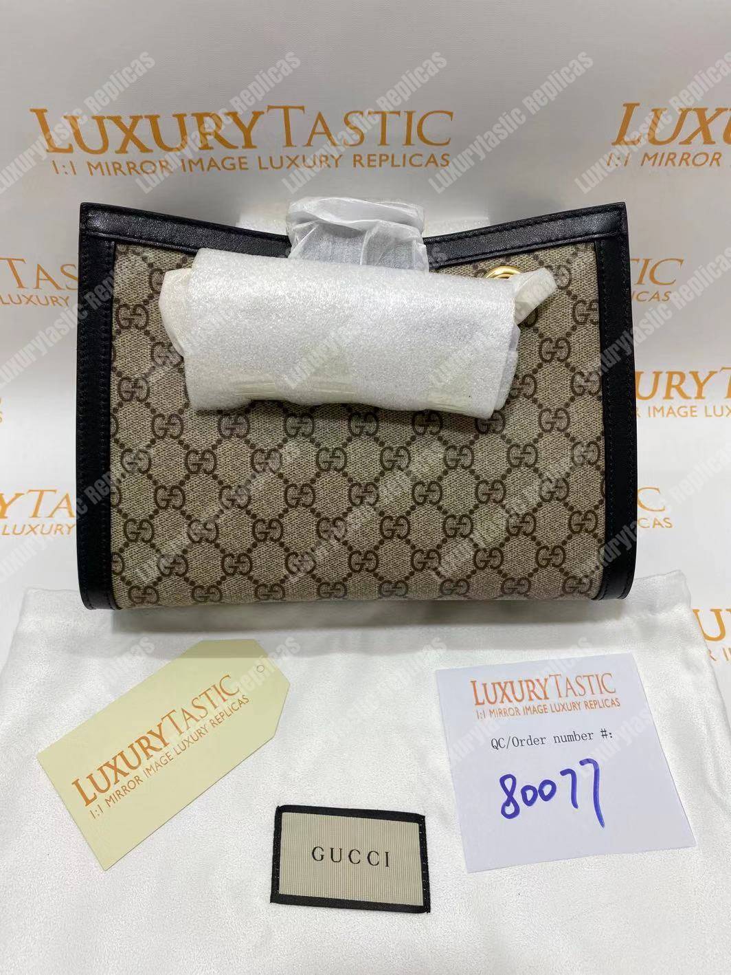 G*u*i padlock medium gg shoulder beige/ebony black