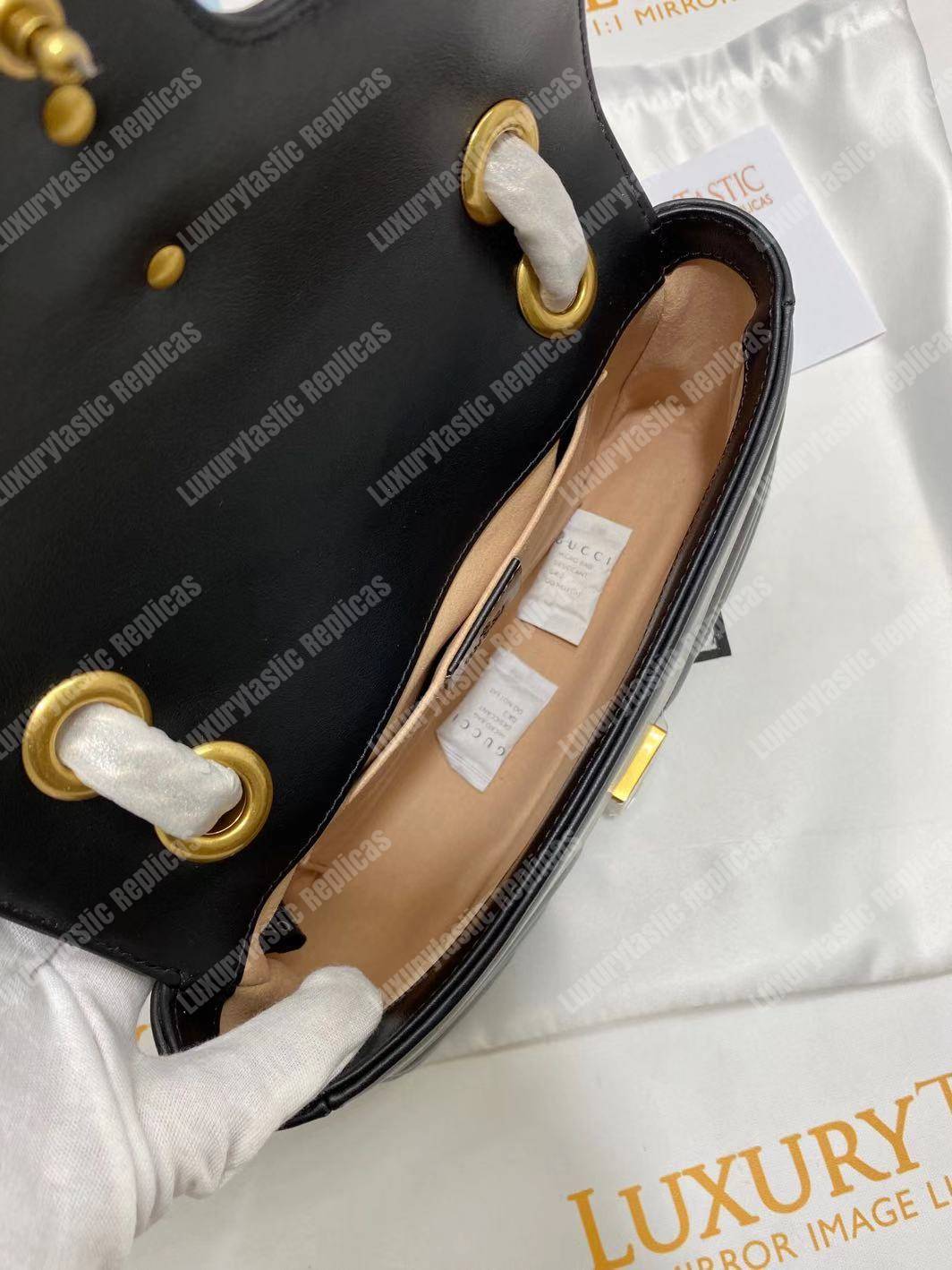 G*u*i gg marmont matelassé mini bag black