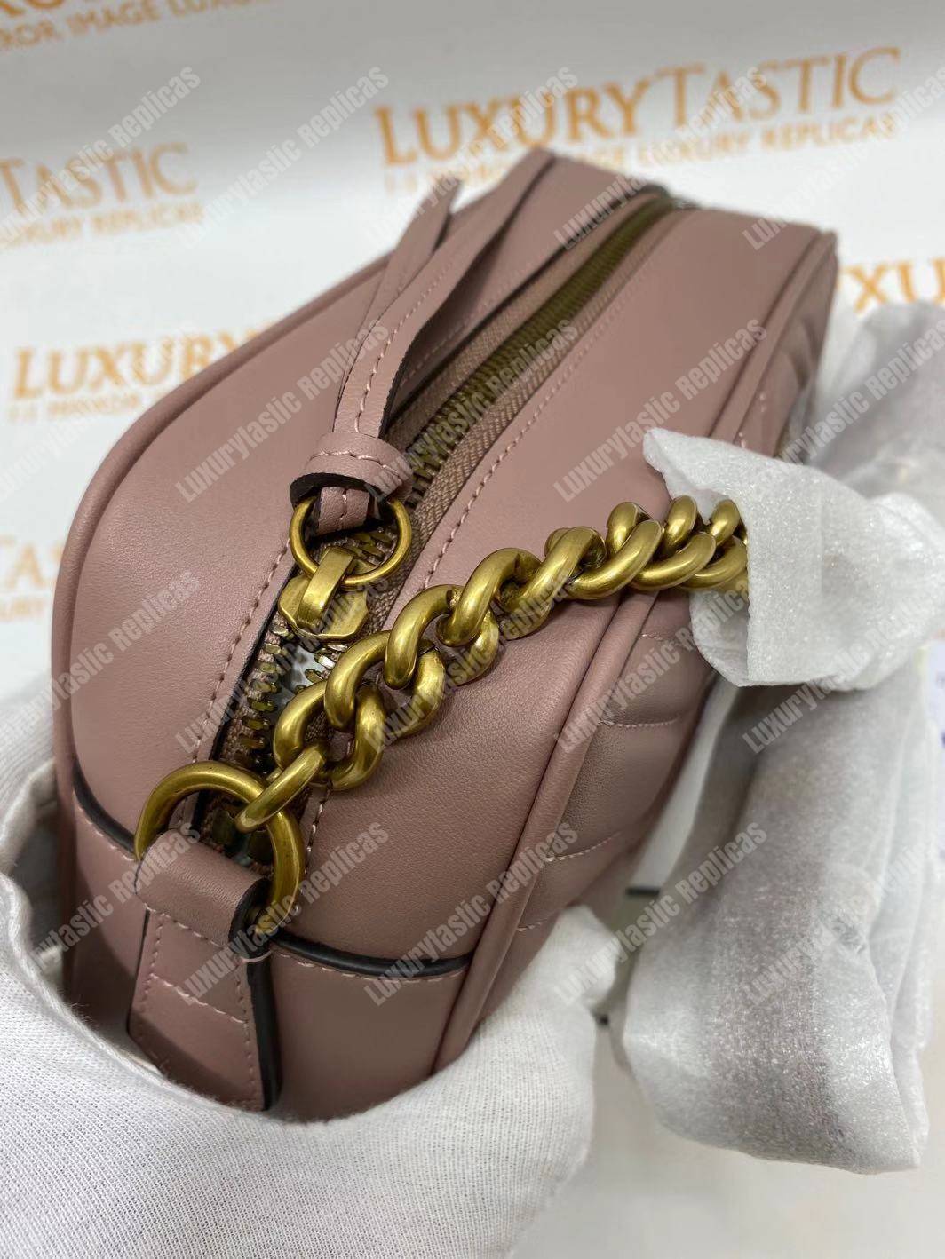 G*u*i gg marmont small matelassé shoulder bag dusty pink