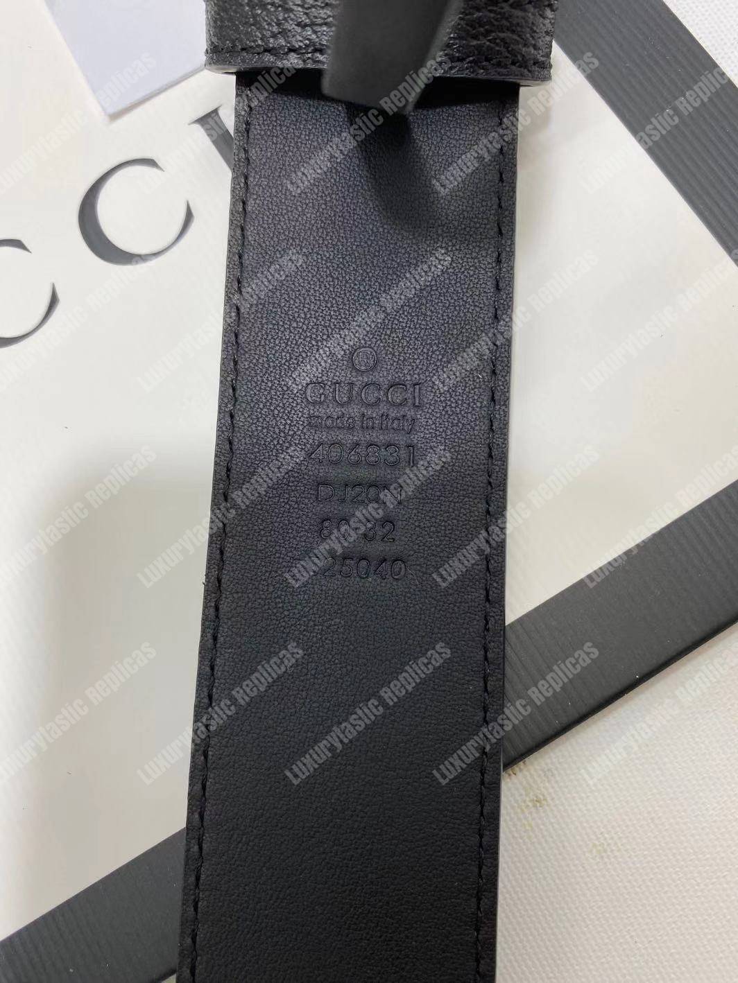 G*u*i leather belt with double g buckle