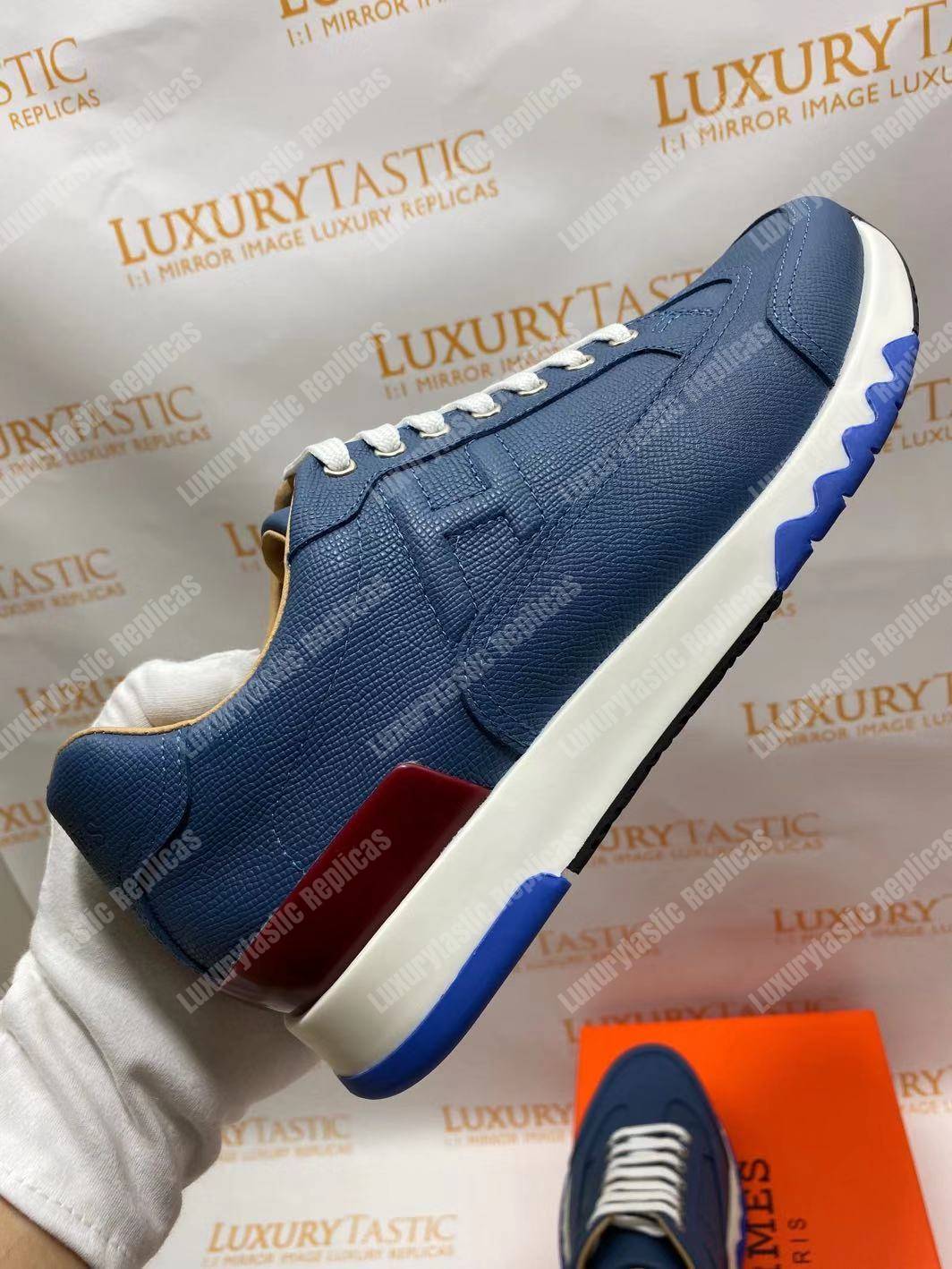 H**mes trail sneaker blue
