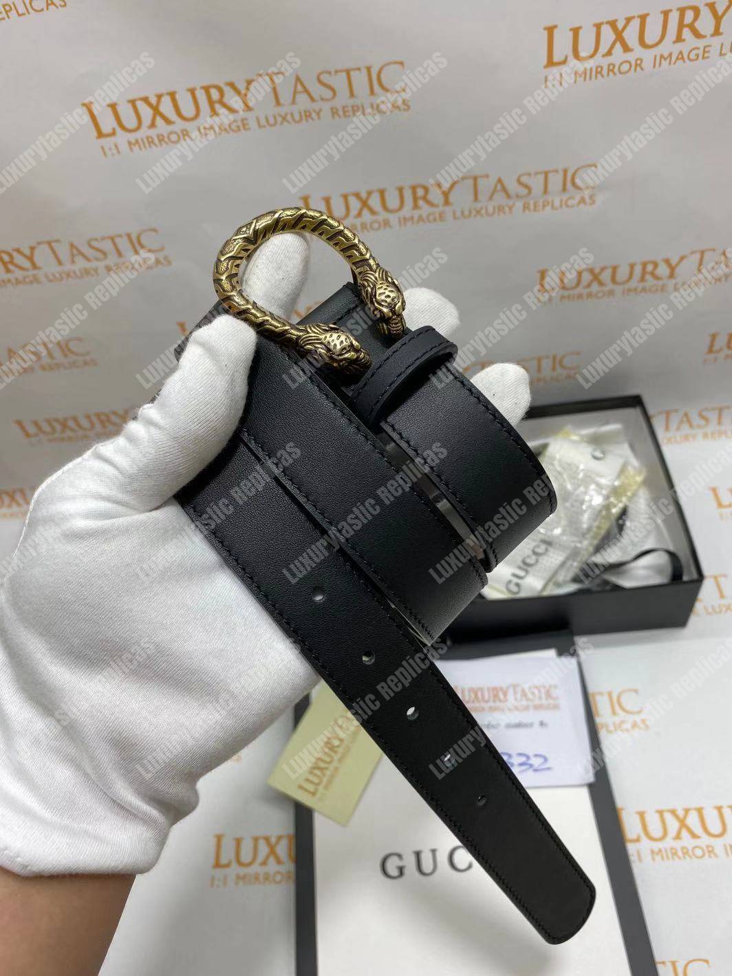 G*u*i leather belt with dionysus buckle