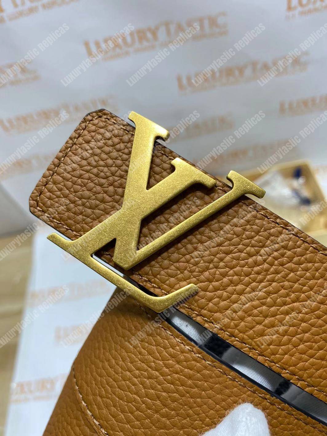 LV Initiales 40MM Reversible Utah Leather Belt Brown