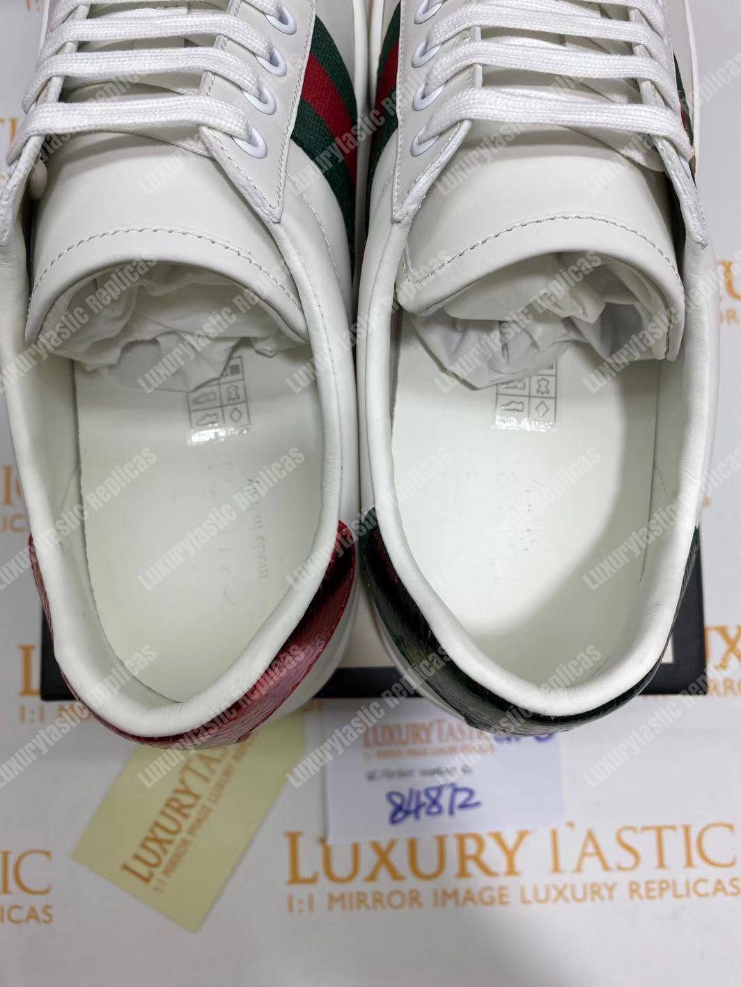 G*u*i ace embroidered bee sneaker white