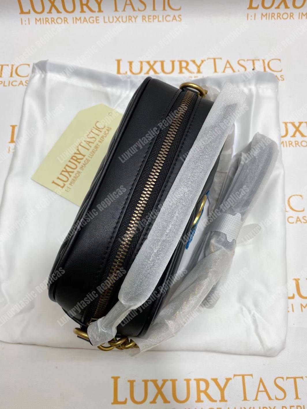 G*u*i gg marmont matelassé mini bag black
