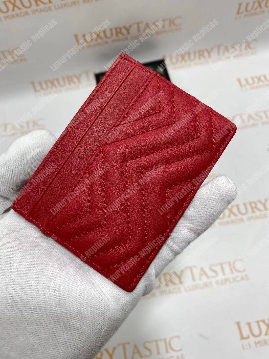 G*u*i gg marmont card case hibiscus red