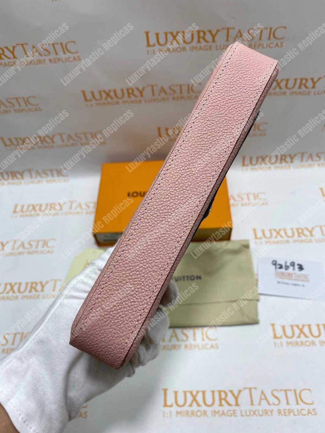 LV Pochette Felicie Monogram Empreinte Leather Rose Poudre